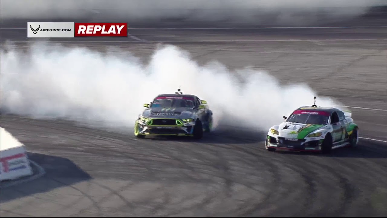 Wall Dragging Formula Drift RX8 Kyle Mohan vs Vaughn Gittin Jr - Top 32 Run #2   #FDIRW  R8