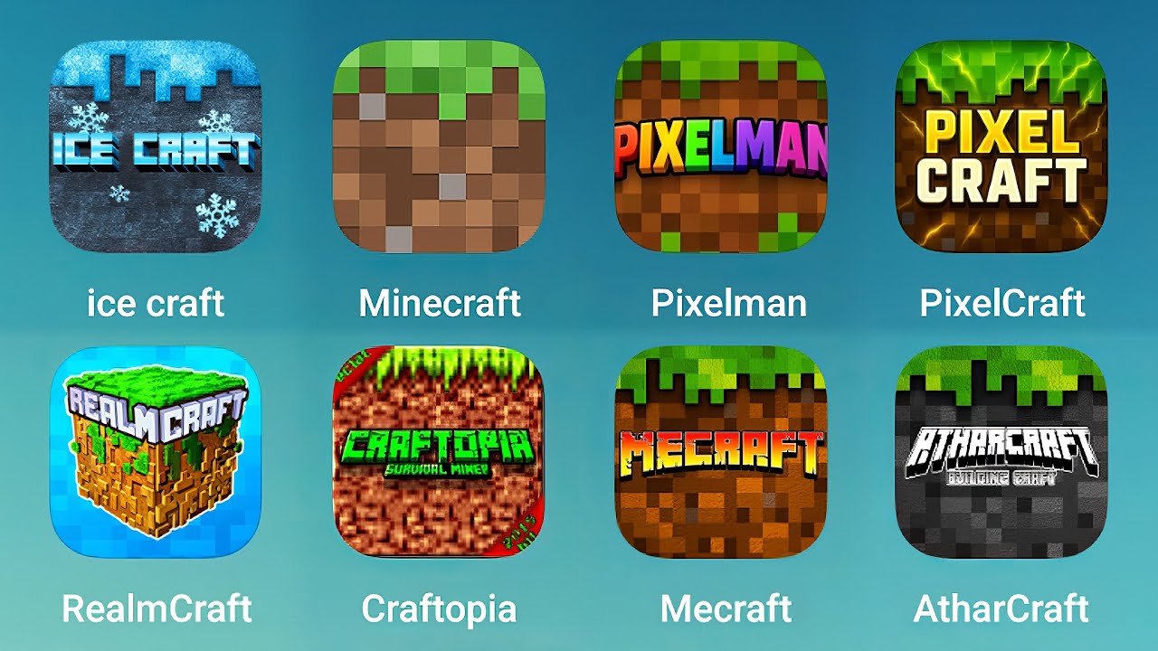 Ice Craft, Minecraft, Pixelman, PixelCraft, RealmCraft, Craftopia, Mecraft Building, AtharCraft
