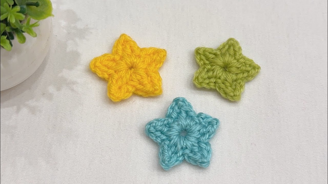 ถักดาวไหมพรม # ถักดอกไม้ไหมพรม #crochet star