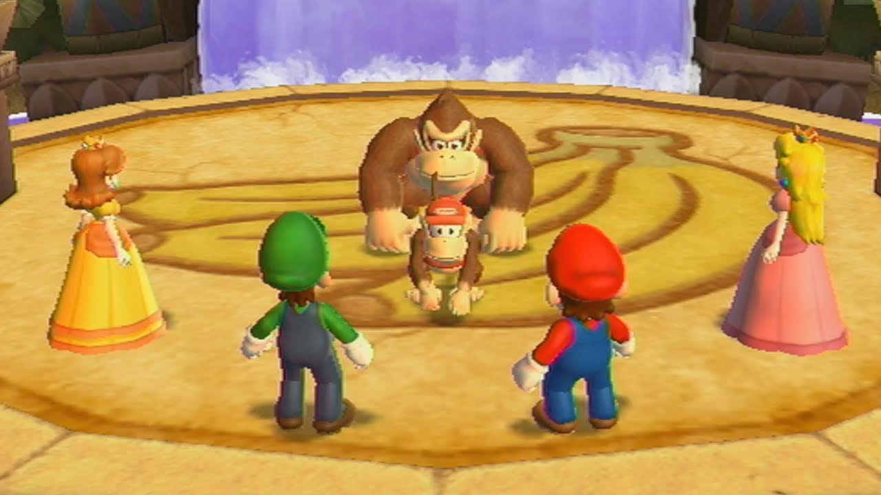 Mario Party 9 Party Mode - DK's Jungle Ruins - Mario vs Luigi vs Peach vs Daisy