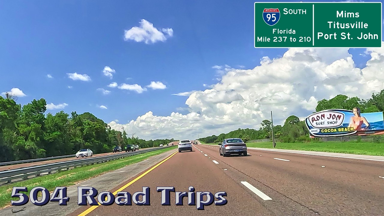 ⁴ᴷ Road Trip #1118 - I-95 S - Florida Mile 237-210 | Mims / Titusville / Port St. John