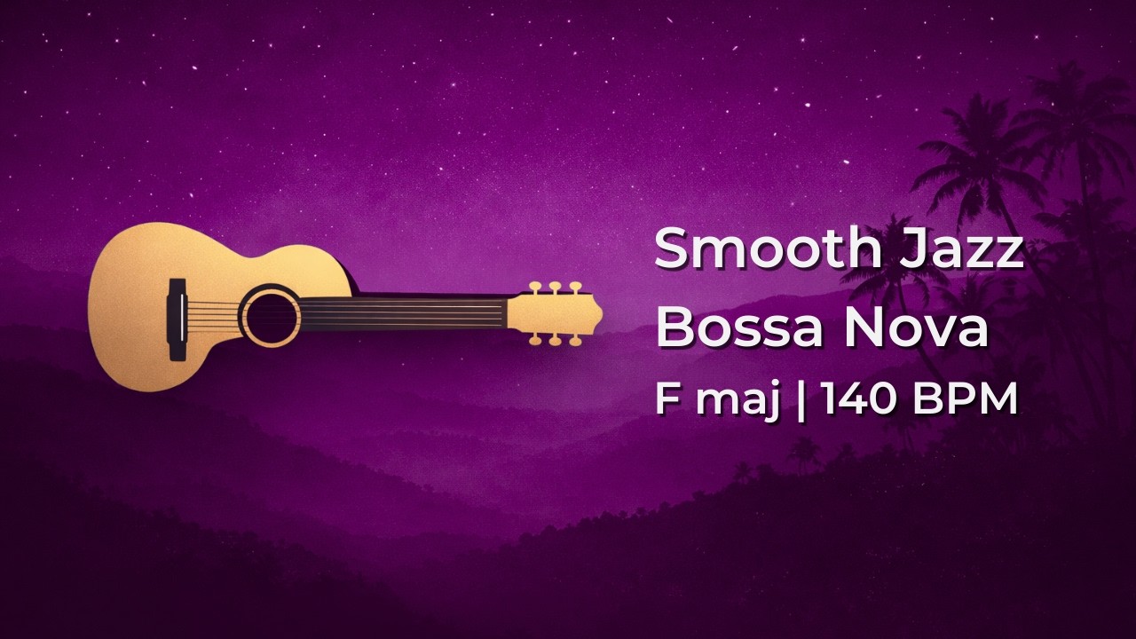 Smooth Jazz Bossa Nova Backing Track in F Major | Jazz Jam Track (140 BPM)