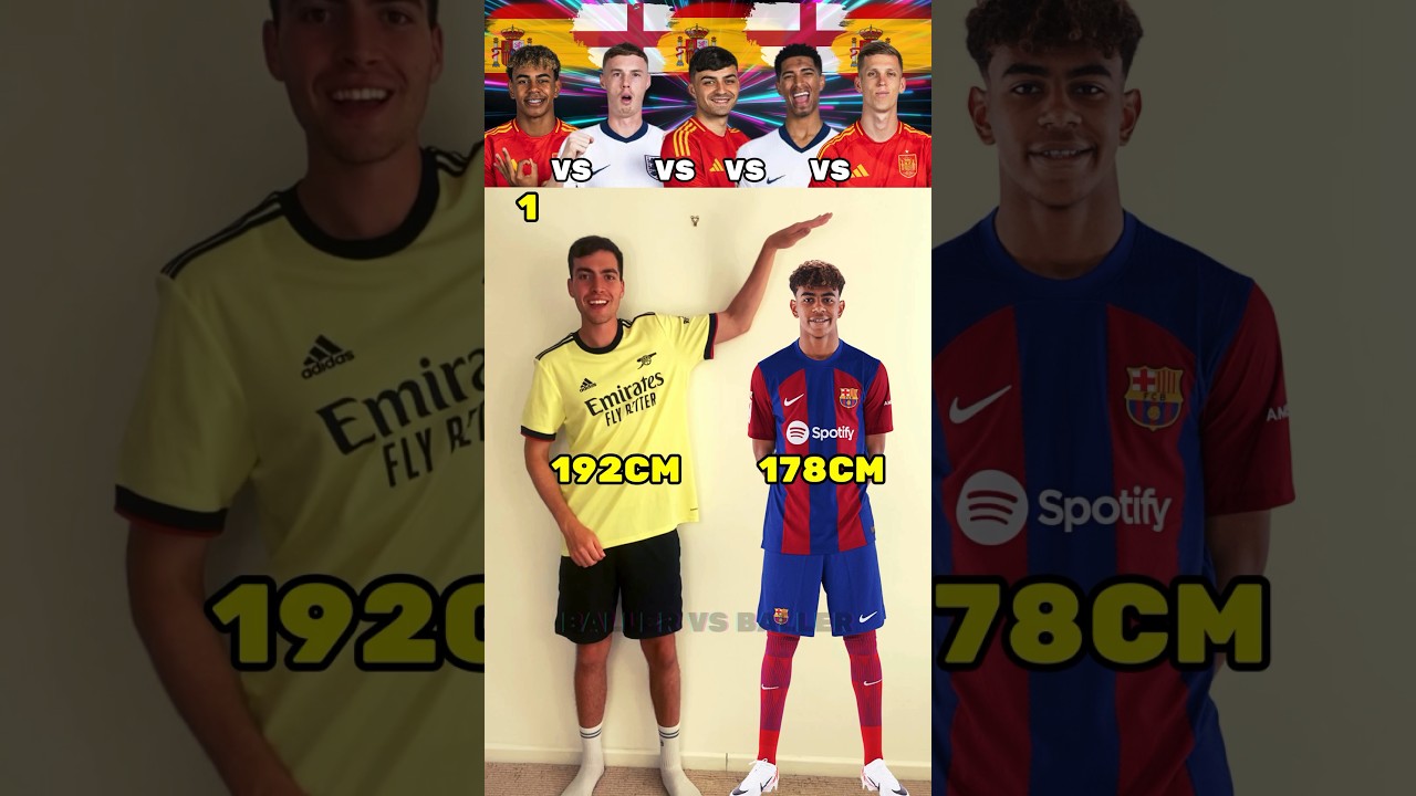 Yamal VS Palmer VS Pedri VS Bellingham VS Olmo Height Challenge