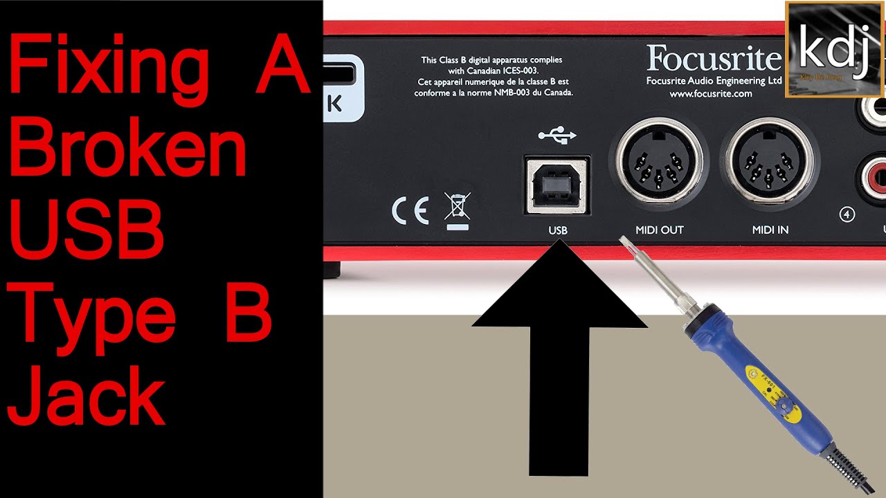 How To Fix a Broken USB Type B Jack | Audio Interface Repair