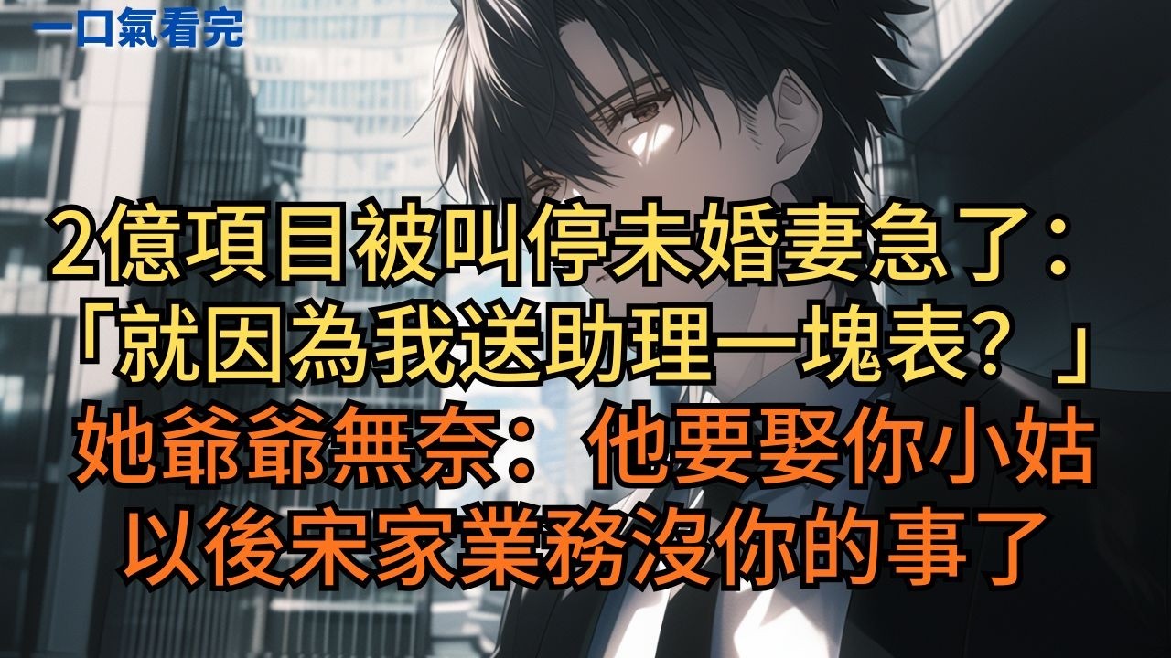 2億項目被叫停，未婚妻急了：「就因為我送助理一塊表？」她爺爺無奈：「他要娶你小姑，以後宋家業務沒你的事了。」 #小说 #爽文