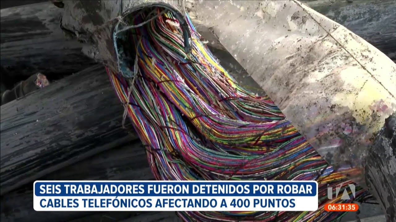 6 trabajadores de CNT fueron detenidos por robar cables telefónicos en Guayaquil