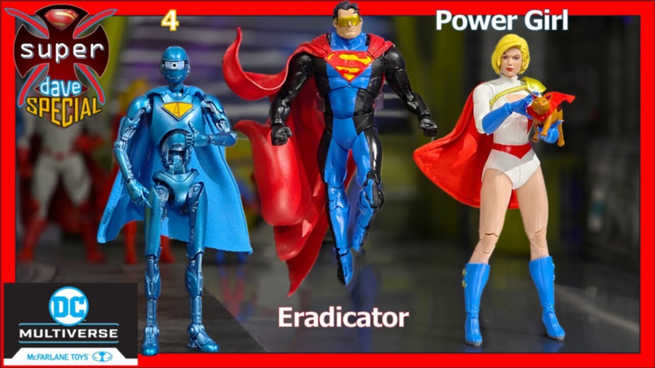 Mcfarlane toys DC Multiverse Power Girl Eradicator & Superman Robot 4 Review