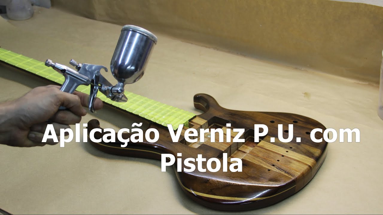 Aplicação de Verniz PU com Pistola- Teoria e pratica básica - Aula 7 Projeto guri Lutheria -Brunelli