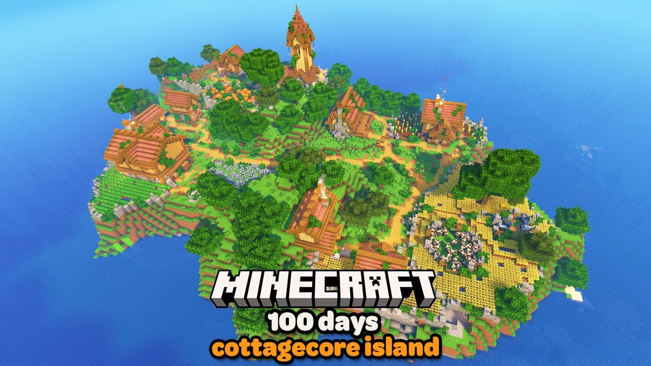 I Spent 100 Days Transforming the Ultimate Cozy Cottagecore Island in Minecraft