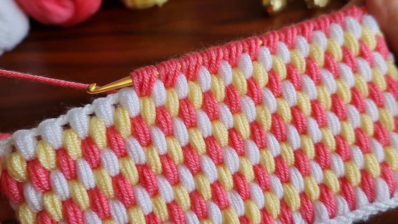 Wow!... 😇 Super Easy Tunisian Knitting Baby Blanket - Tunus İşi Şahane Battaniye Örgü Modeli..