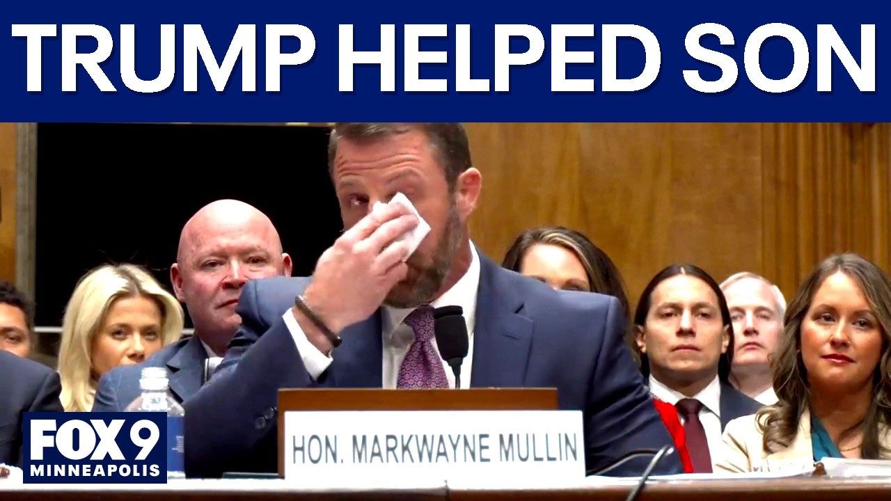 Mullin tears up recalling Trump helping his son