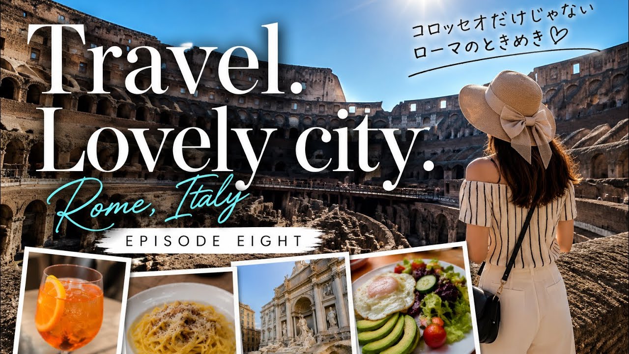 ローマ旅行Vlog🇮🇹コロッセオ、トレビの泉、フォロロマーノ、真実の口など主要な観光場所を巡ってみたin イタリア【関空発→EU旅】✈️