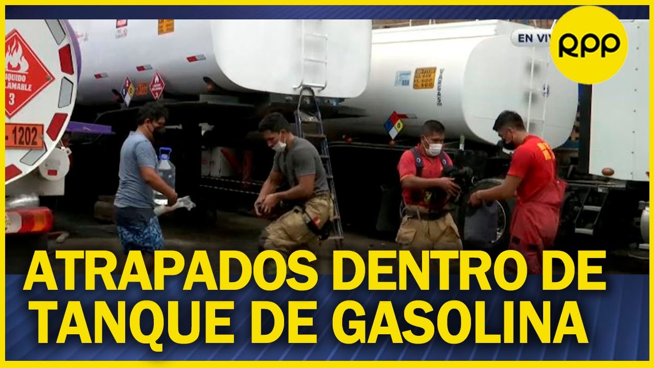 Rescatan a trabajadores atrapados dentro de un tanque de gasolina
