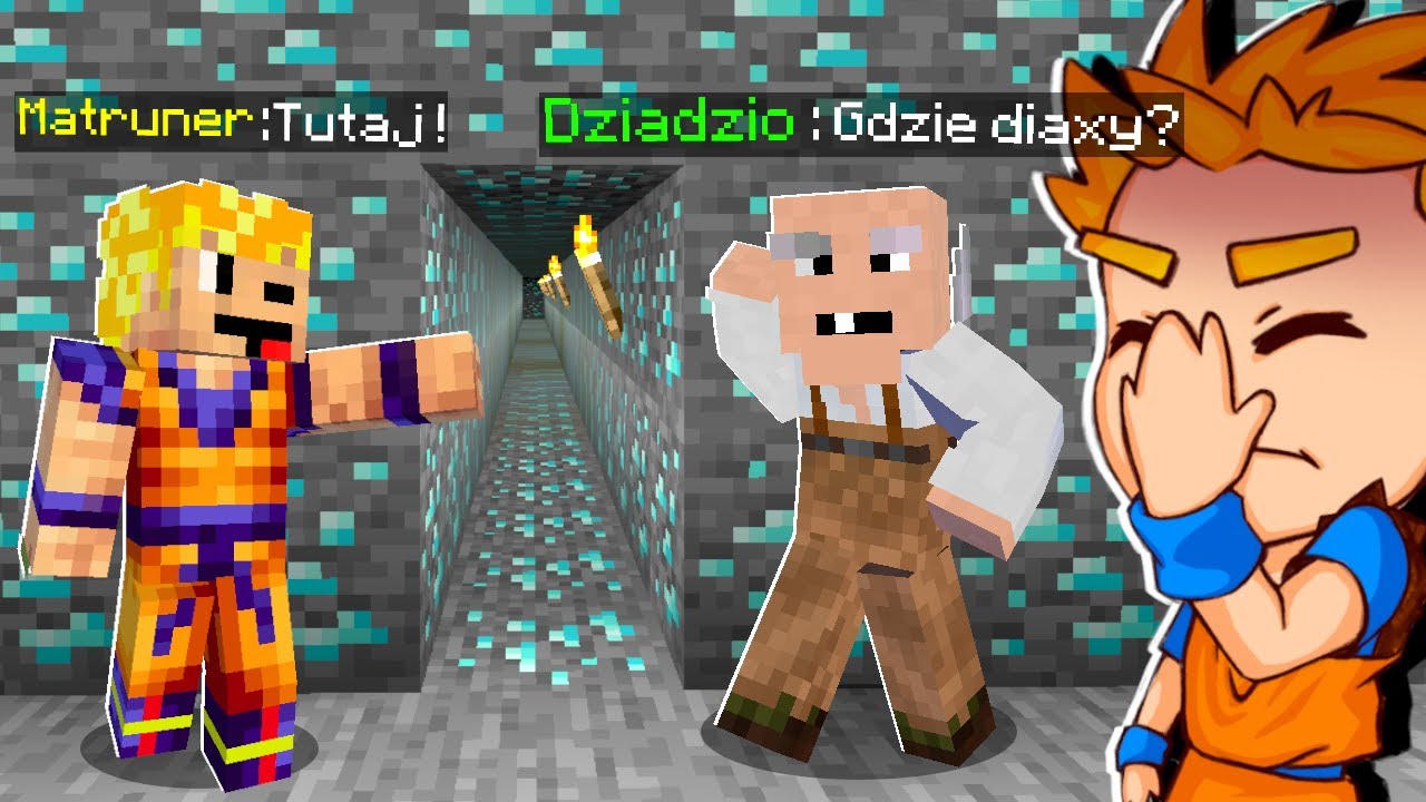 NAUCZMY DZIADKA KOPAĆ DIAMENTY w MINECRAFT!