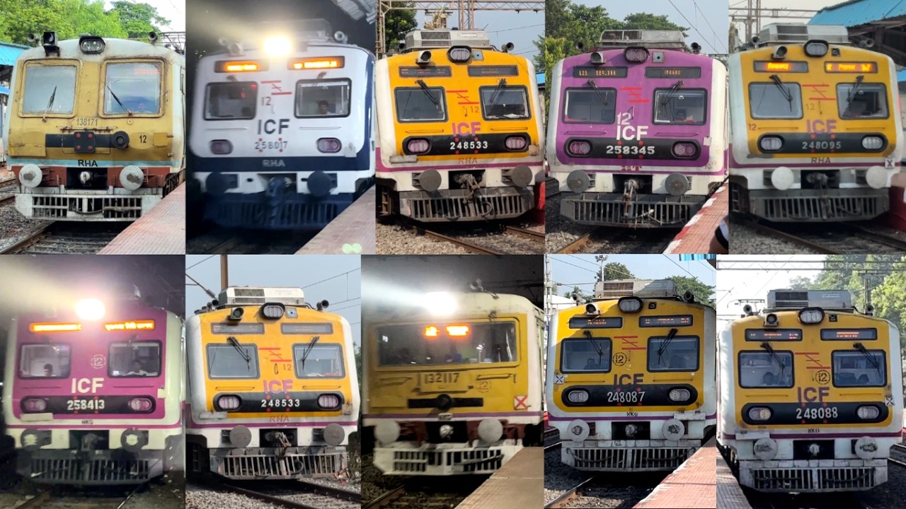 [17 in 1] Amazing multicolored different model EMU local trains at Palta Station I Kolkata Trains!