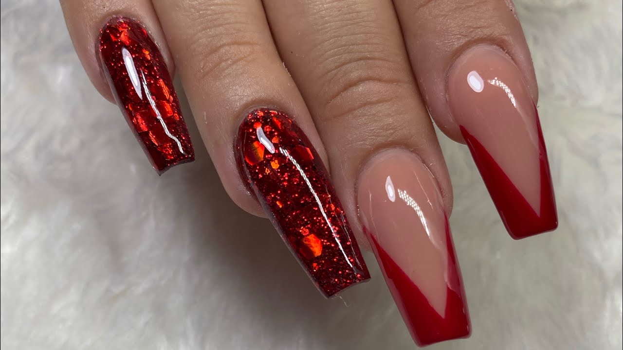 Uñas extra largas en ROJO