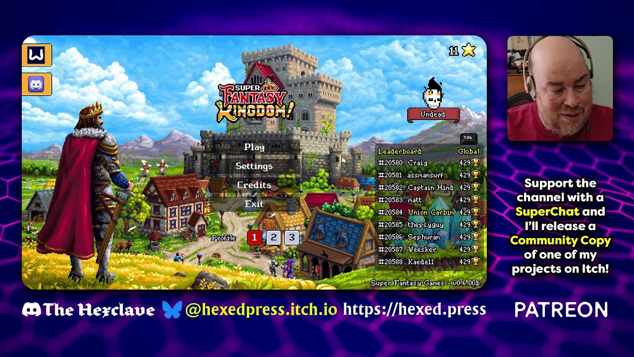 Super Fantasy Kingdom Curse 0 Run (+ 9 Kings w/King of Blood) | Hexed Press Plays Games