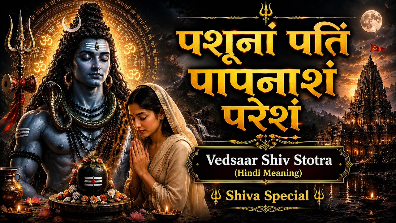 पशूनां पतिं पापनाशं परेशं | Vedsaar Shiv Stotra (Hindi Meaning) | Shiva Special | #bhajandhaara