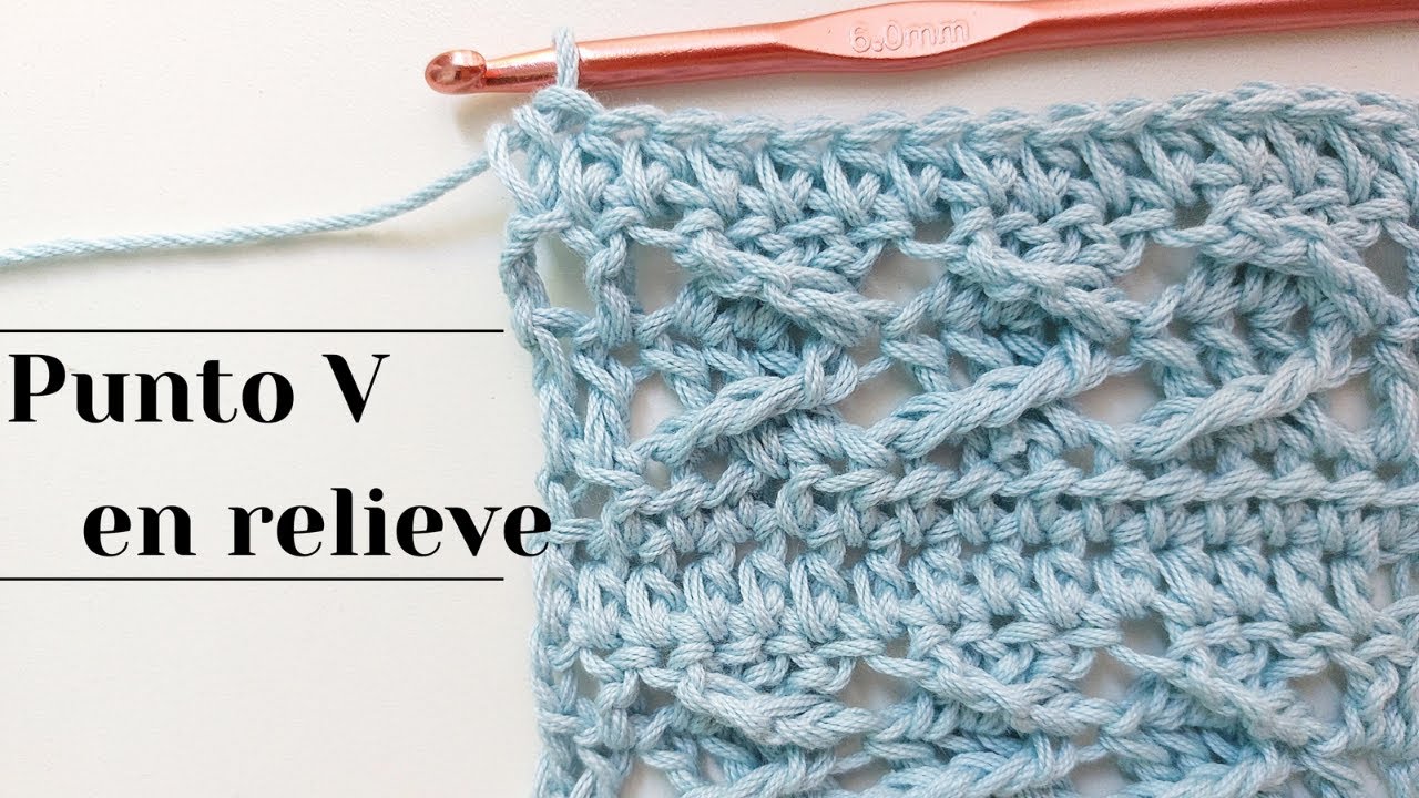 Punto V en relieve - crochet