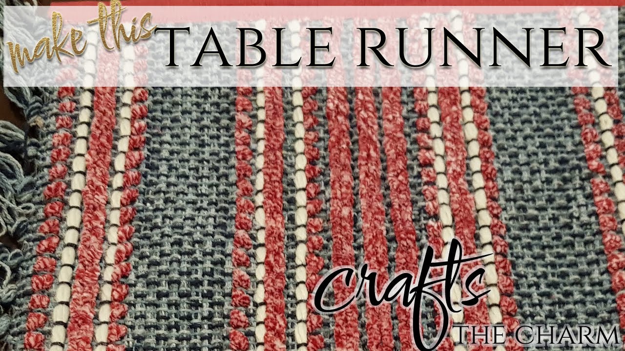 Make this patriotic summer table runner from Dollar Tree materials!