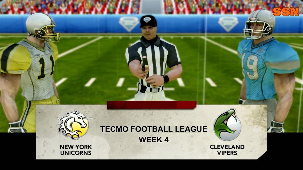 Tecmo Football League Week 4- New York Unicorns (1-2) vs Cleveland Vipers (1-2)