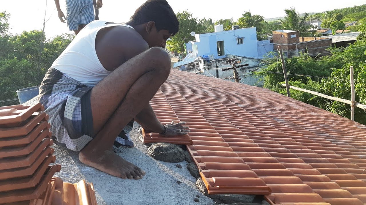 Terracotta technology-Amazing building in terracotta tile installation on concrete roof