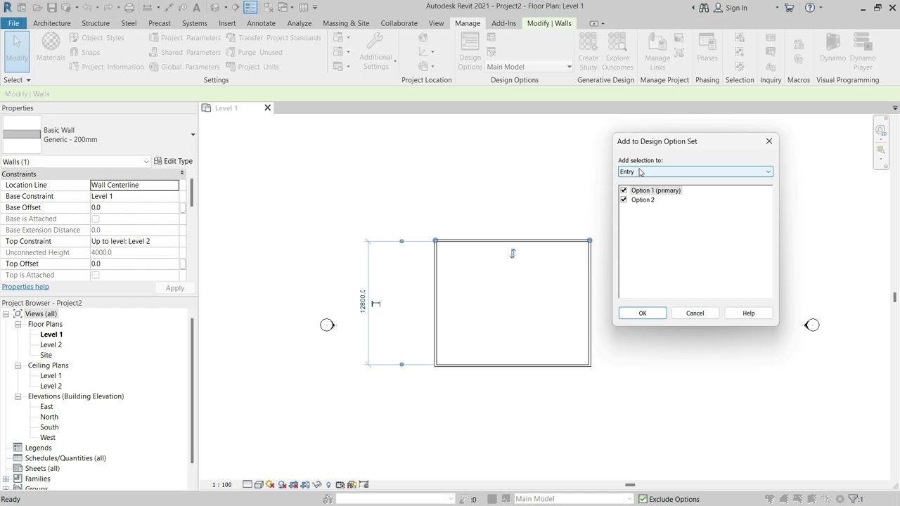 How to create and manage design options in Revit