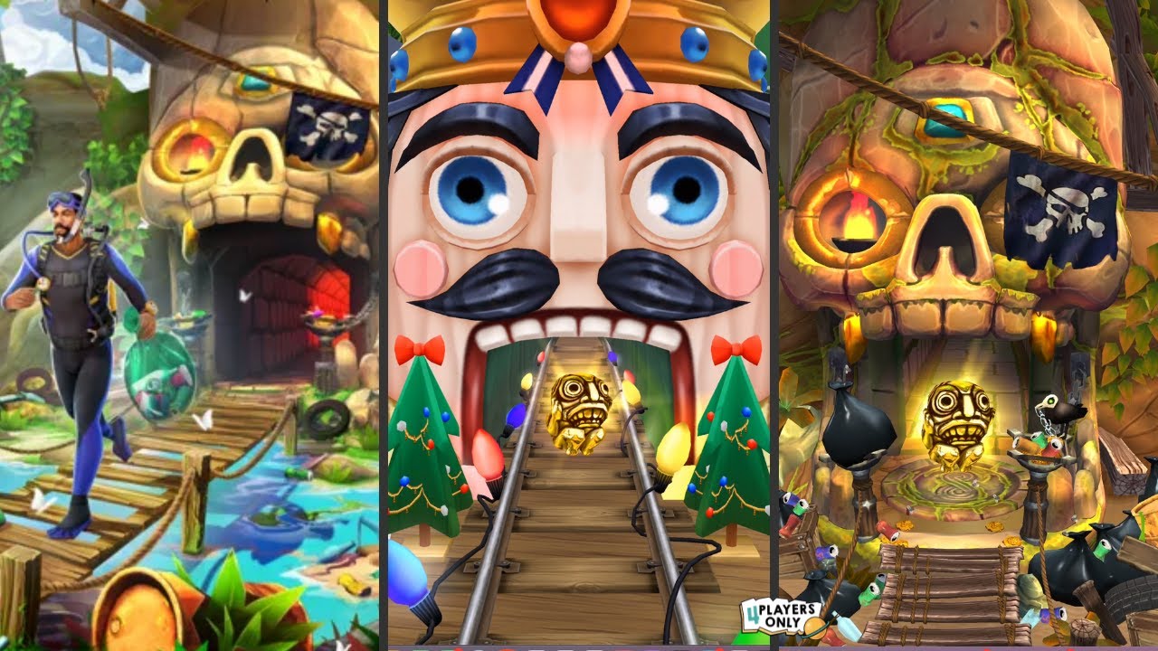 Temple Run ‪2‬ 🤿 PIRATE COVE BEACH RUN Vs WINTER TOYLAND Map! Vs EARTH DAY Map!