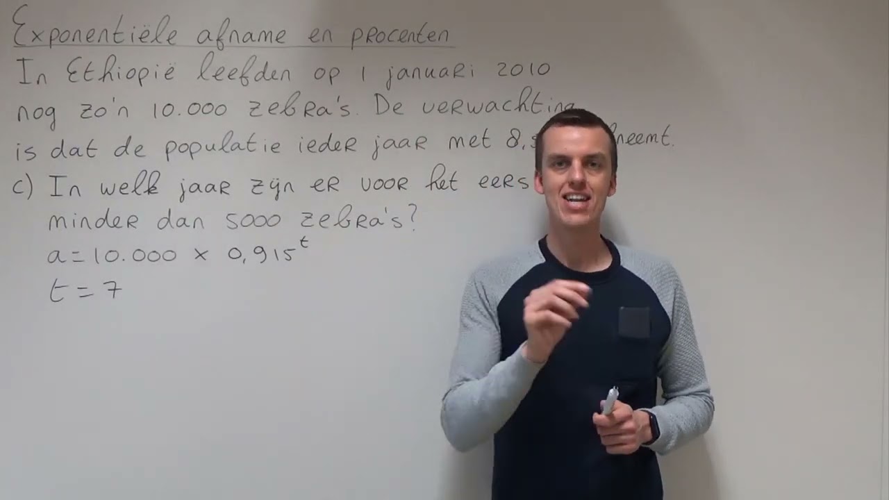 Exponentiële afname en procenten (4 VMBO-KGT)