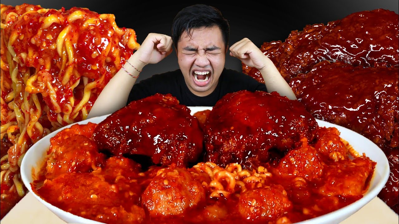 MUKBANG SEBLAK MIE BASO ACI TULANG RANGU EXTRA AYAM RICHEESE LEVEL 5