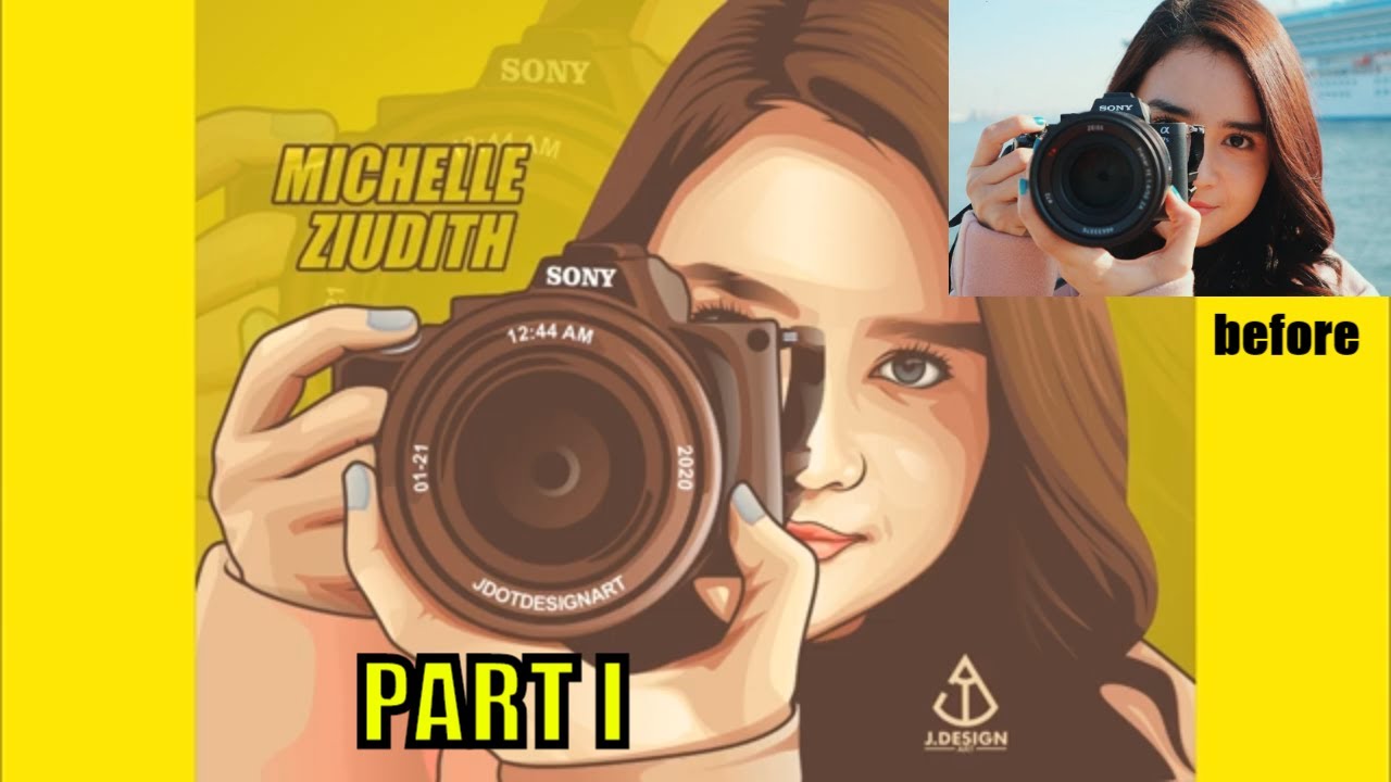 How to Make Vector Art In Corel Draw "MICHELLE ZIUDITH" | SpeedArt PART I