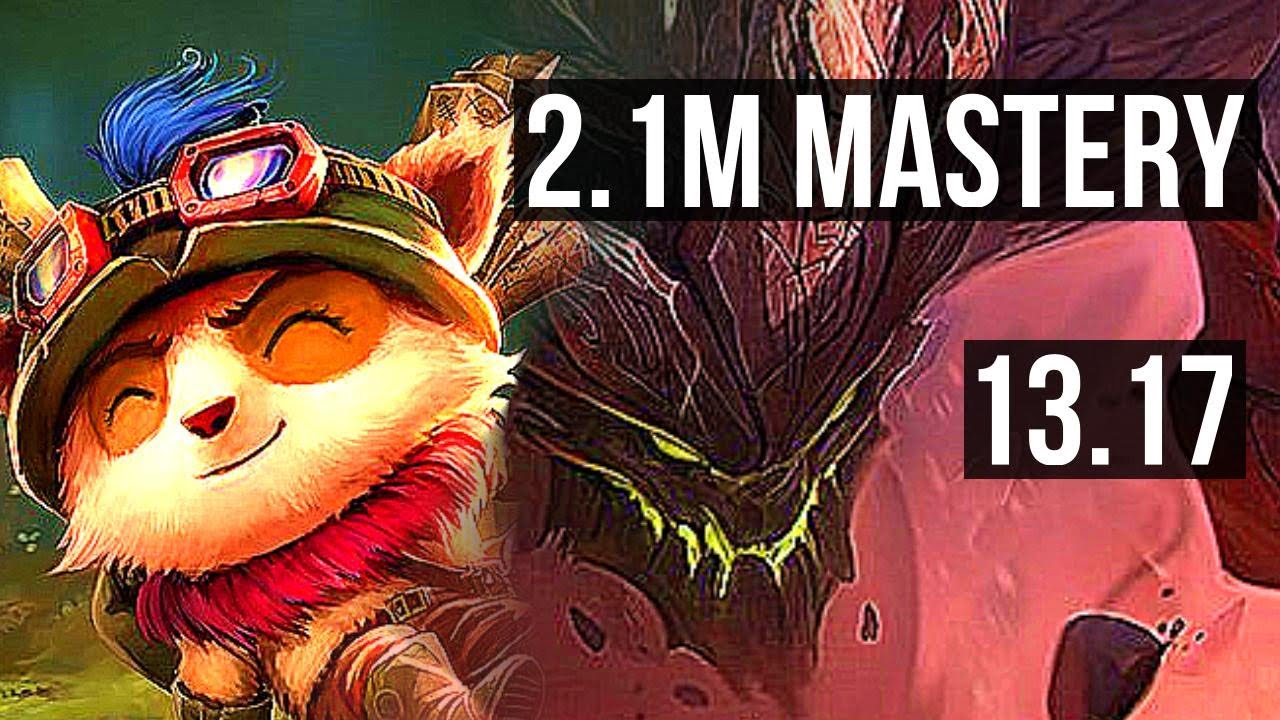 TEEMO vs MALPH (TOP) | 2.1M mastery, 1500+ games, 3/1/5, Rank 9 Teemo | NA Grandmaster | 13.17