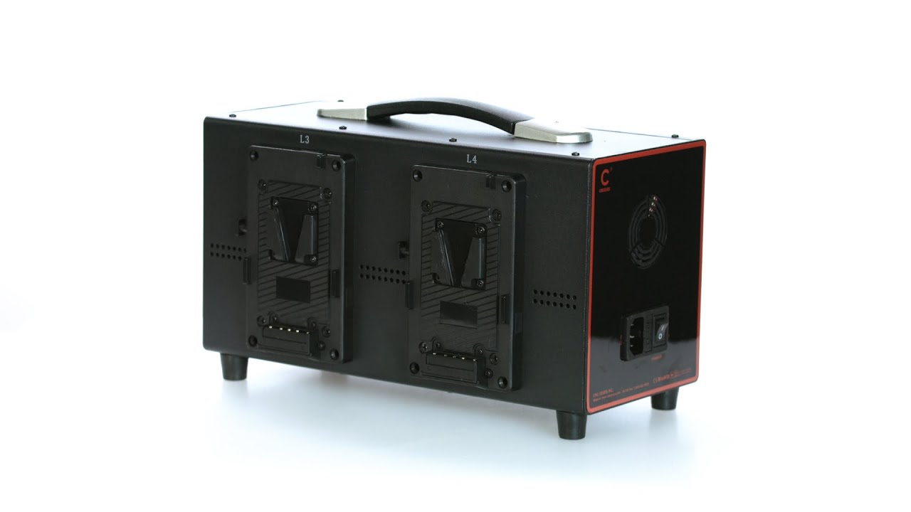 CINEGEARS V-Mount Quad Charger Power Station with Discharger