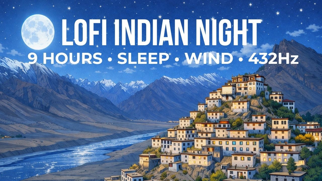 Himalayan Lofi Indian to Sleep 🌙 Wind Ambience • 9 Hours Indians Instrumental Music for Calm & Sleep