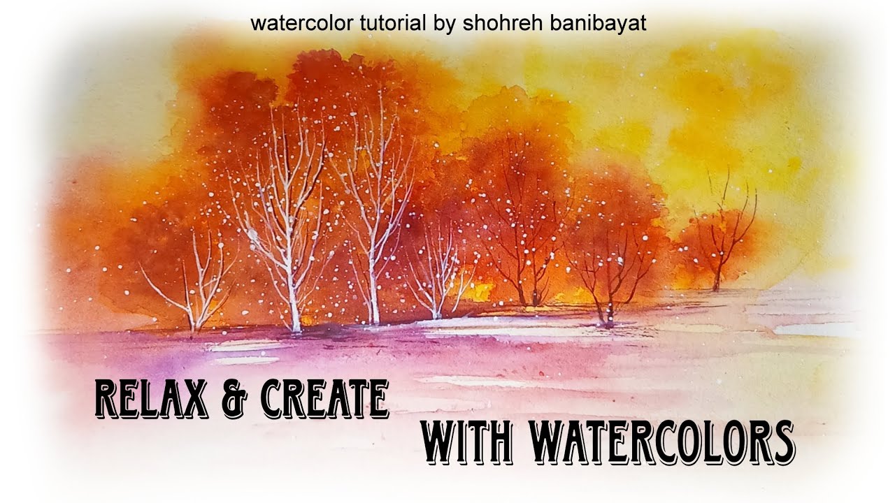 Fall Colors | Autumn Watercolor Landscape | Step-by-step watercolor tutorial 9/30