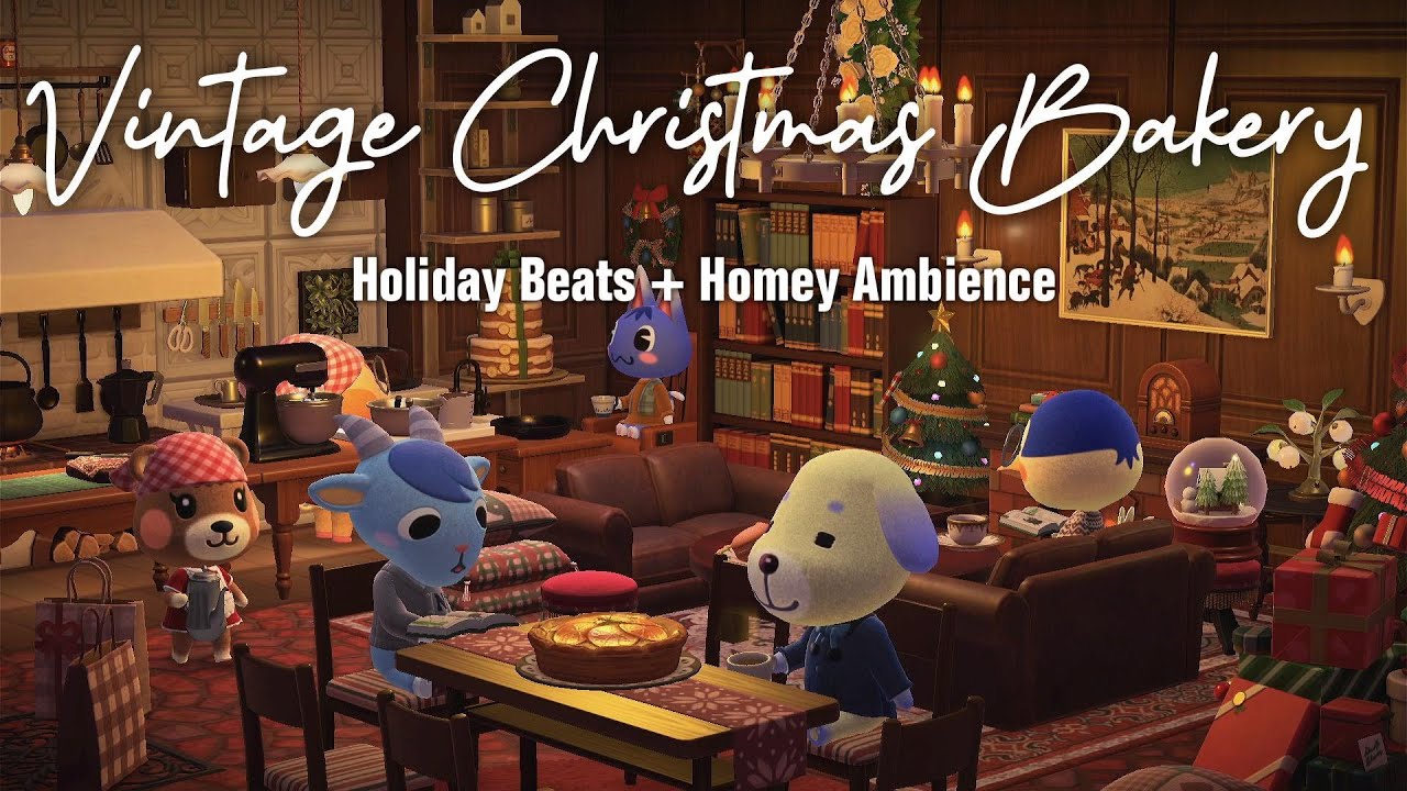 Home for the Holidays ☕️🤶 Christmas Lofi Playlist | Vintage Bakery Ambience | ACNH Fireside Jazz BGM