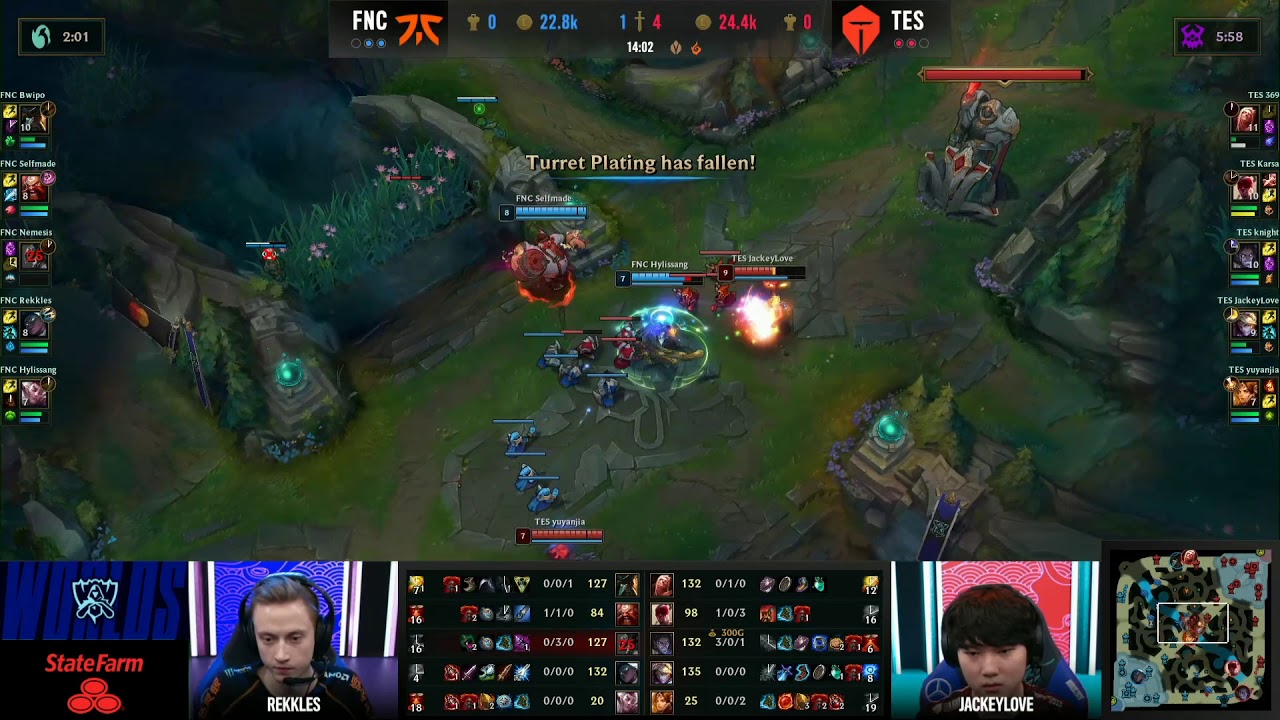 JackeyLove with IG emote | FNC vs. TES | Quarterfinals | 2020 World Championship