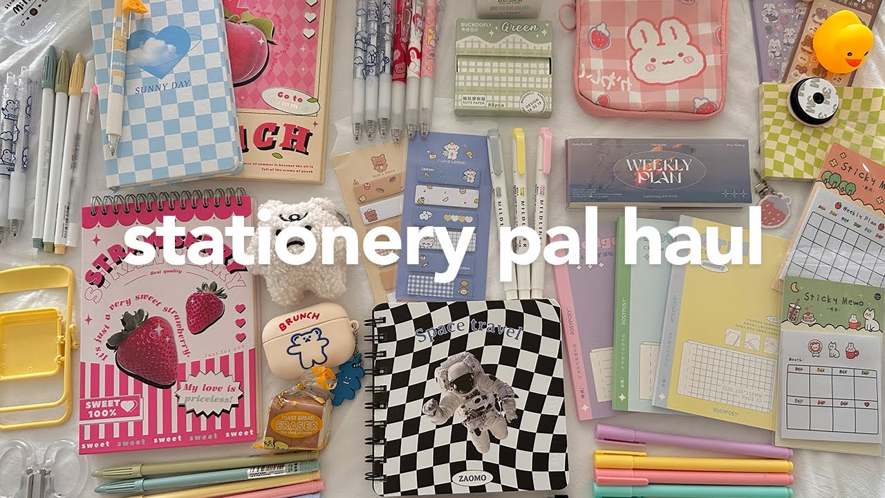 stationery haul ft. stationery pal 🍓☁️ | aesthetic pens, notebooks, highlighters + more!