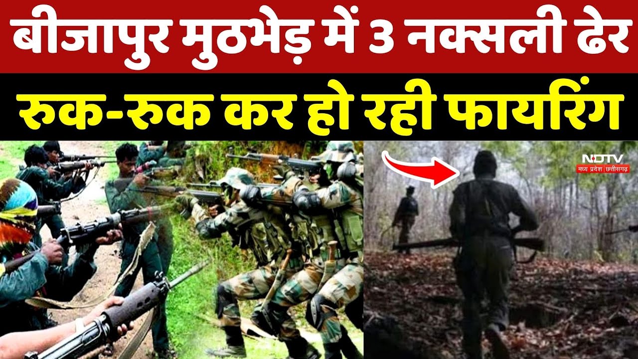 Bijapur Naxal Encounter: 3 नक्सली ढेर, रुक-रुक कर हो रही फायरिंग | Chhattisgarh News | Naxal News