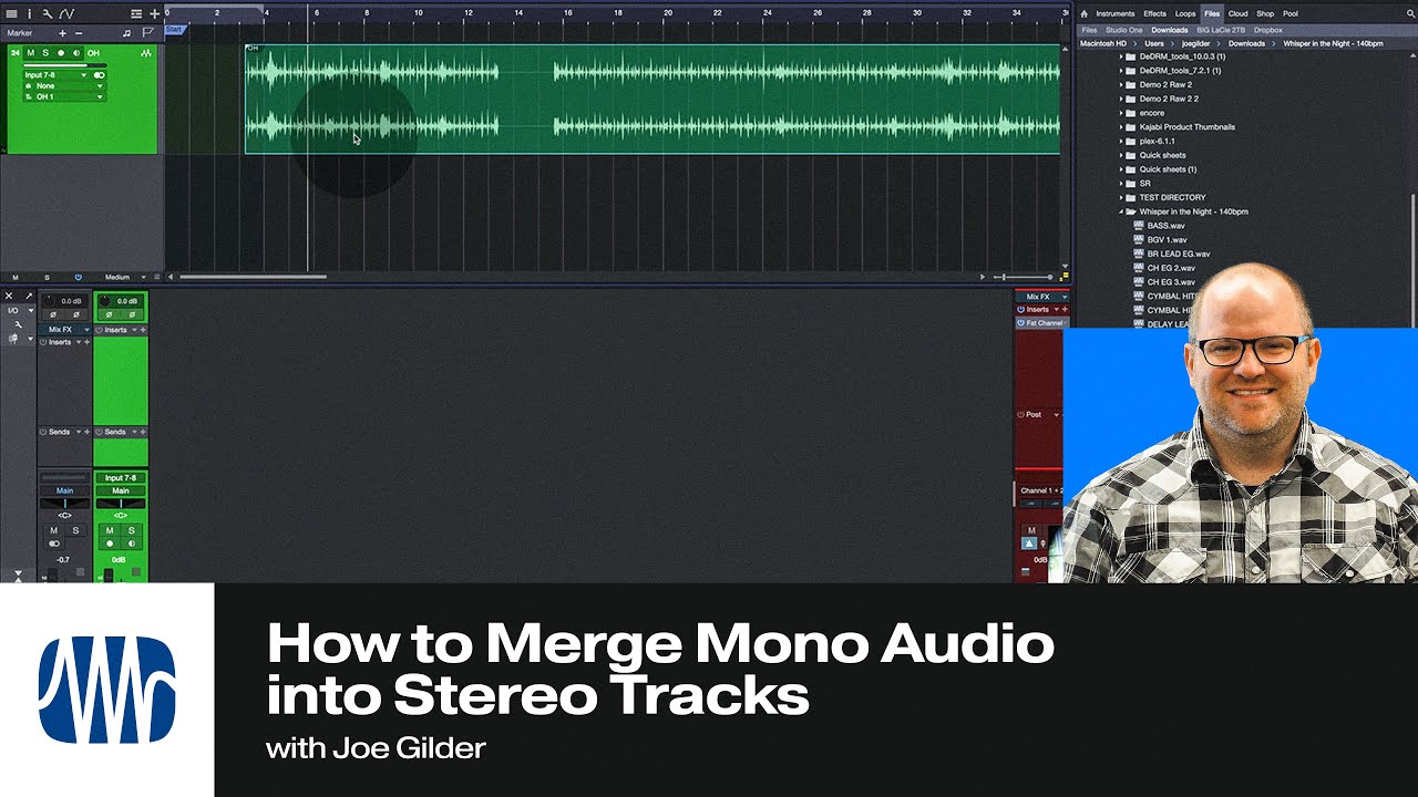 How to Merge Mono Audio into Stereo Tracks | PreSonus