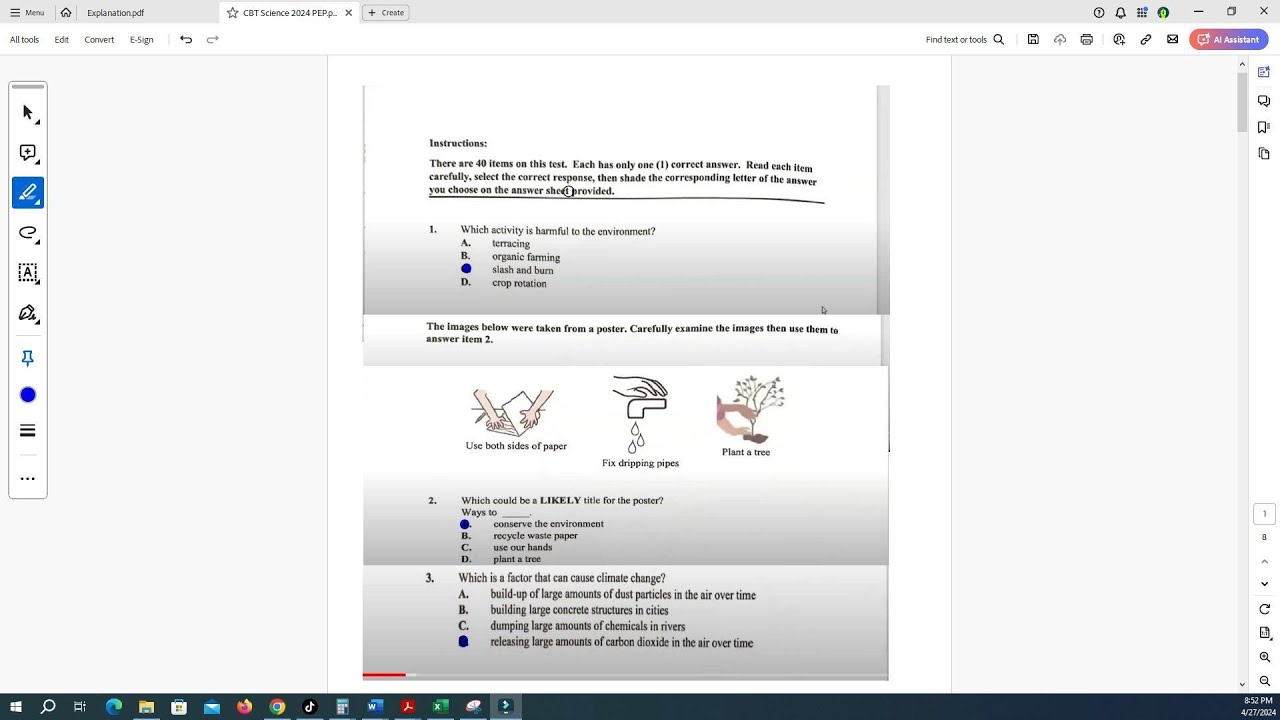 2024 PEP Science CBT Grade 6 Test Full Version