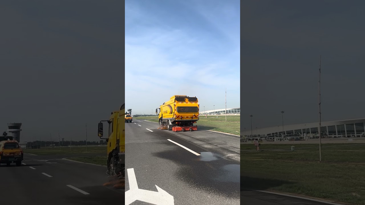 IKOM Max60 sweeper for runway and expressway. Speed at 60km/h.  #sweeper #airport