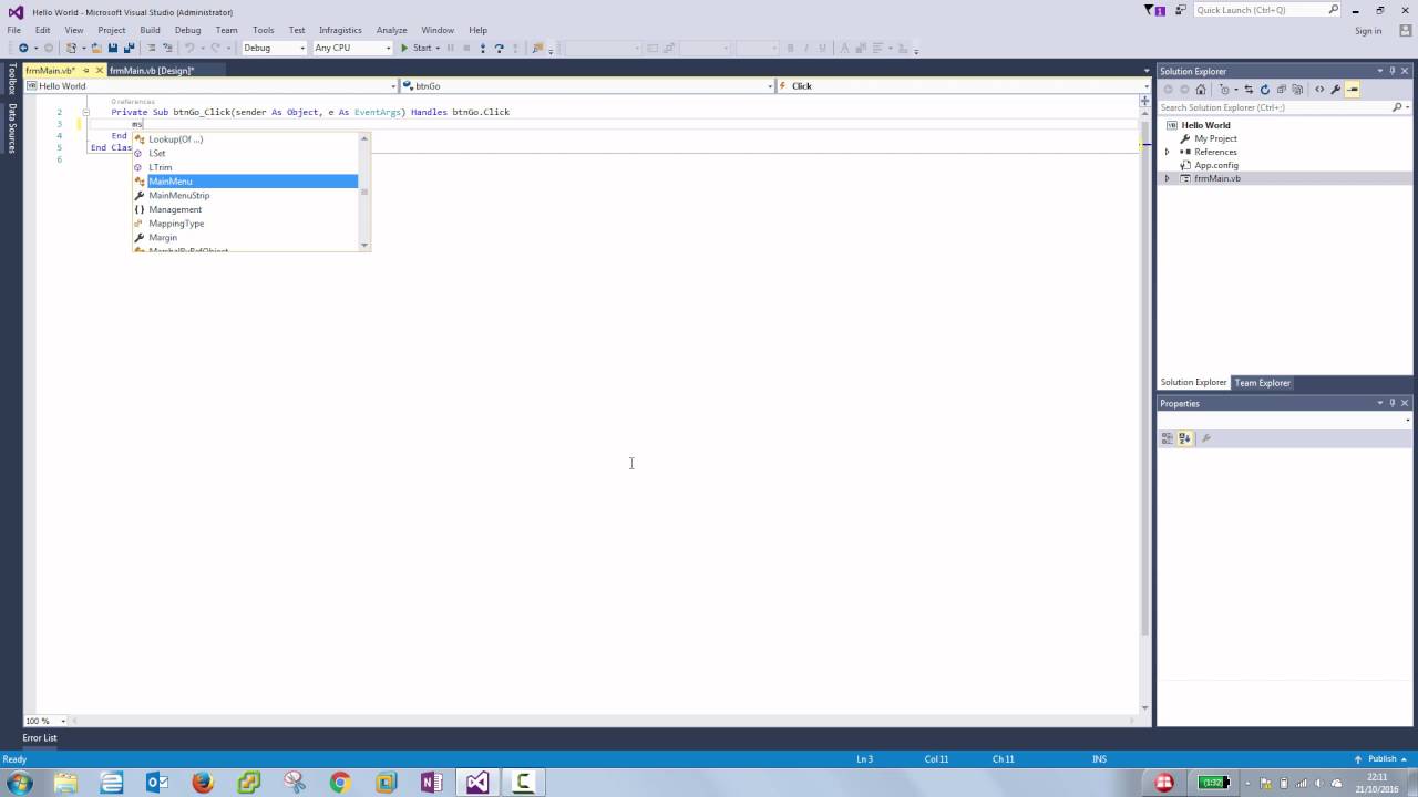 VB.Net - Hello World Application