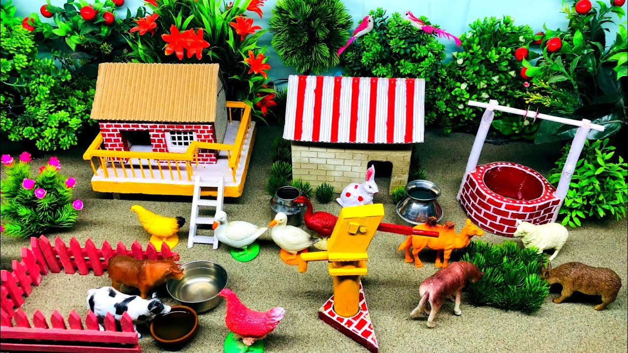 Cow | Hen | Horse | Sheep | Goat | Tractor Trolley Mini Farm House | Water Hand Pump Science Project