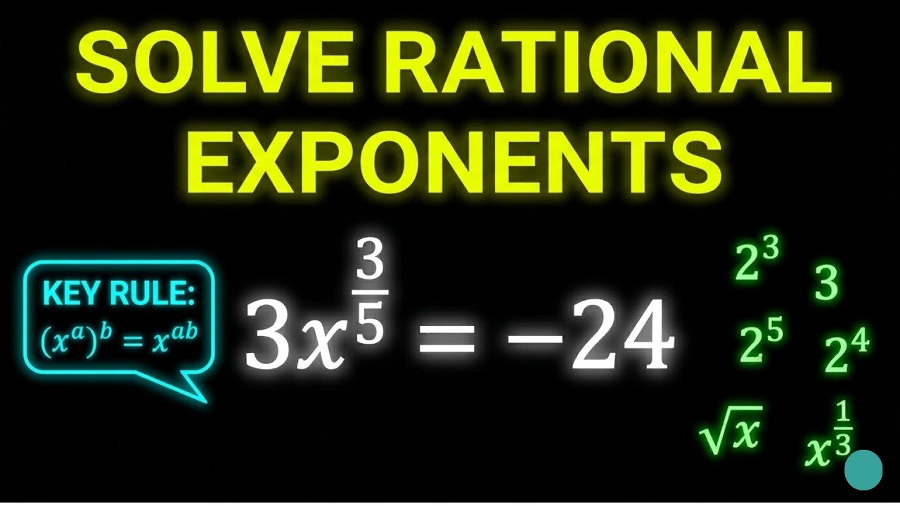 How to Solve Rational Exponent Equations - EASY!