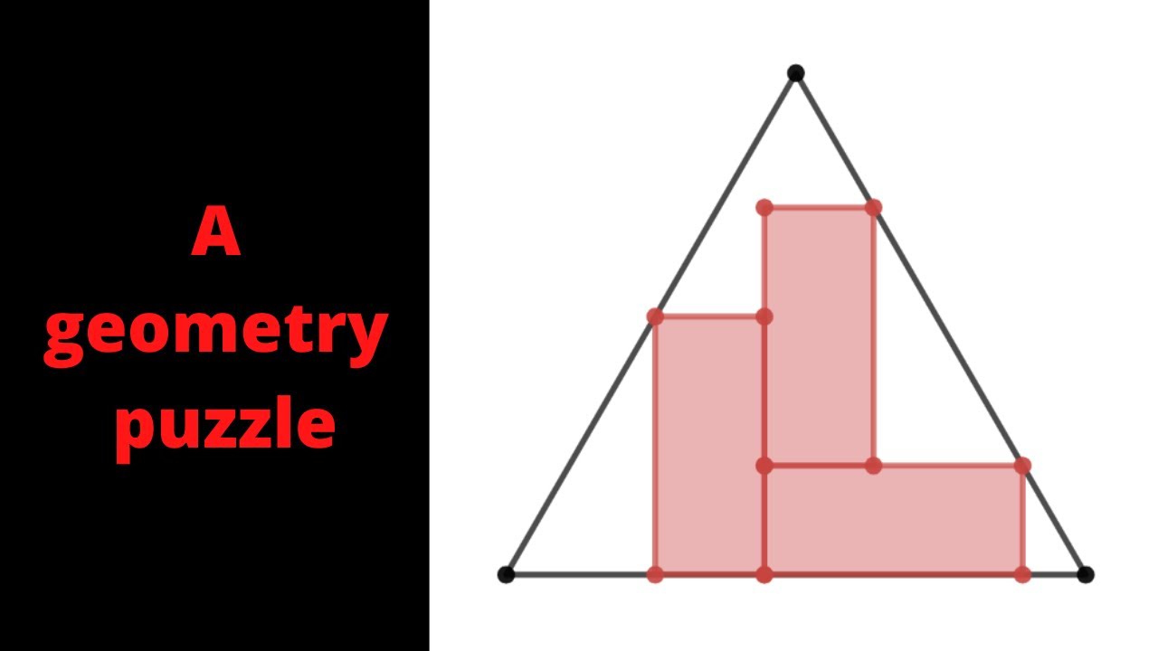 Inscribing three congruent rectangles in an equilateral triangle. A geometry puzzle.