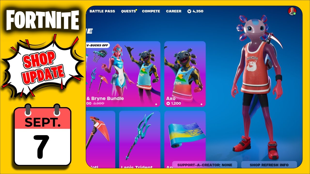 🔥NEW FORTNITE SHOP UPDATE - AXO & BRYNE BUNDLE - September 7, 2024