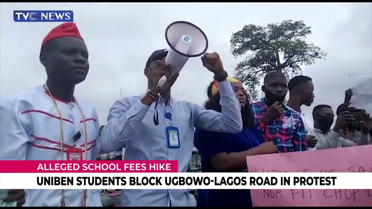 VIDEO | UNIBEN students block Ugbowo Lagos road in Protest