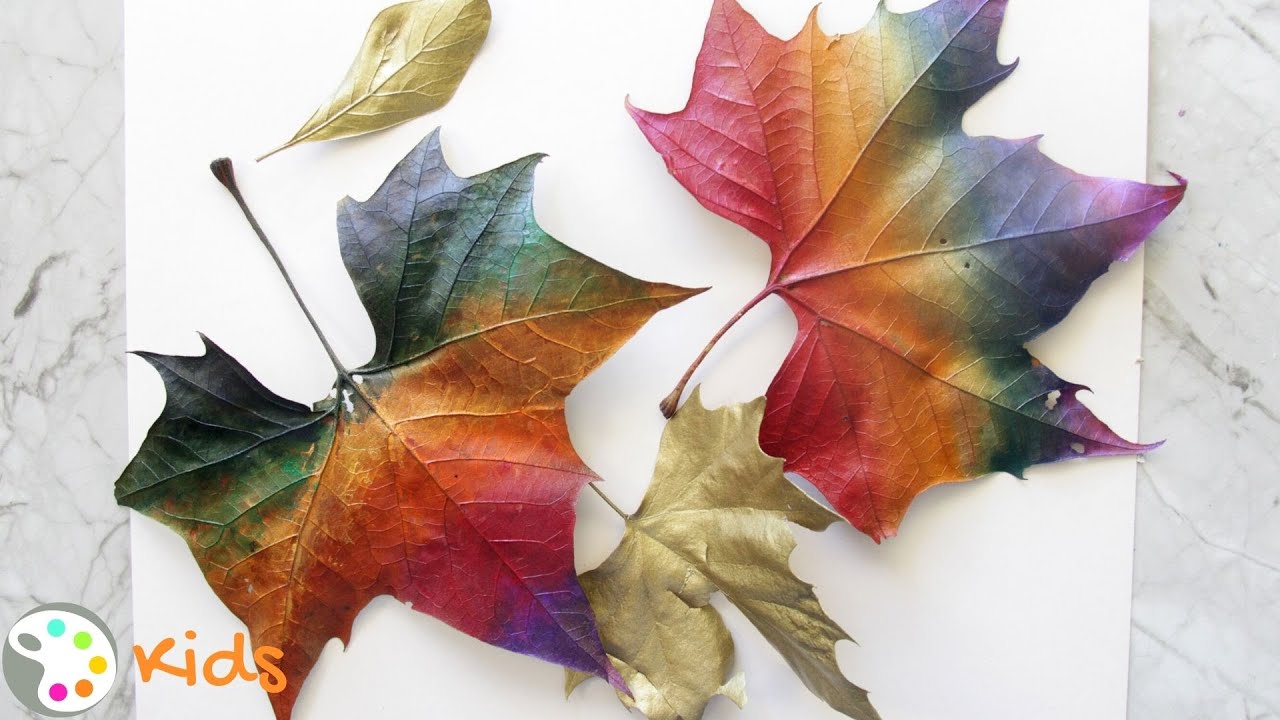 Fall Art Lesson for Kids | How to Paint Rainbow Leaves
