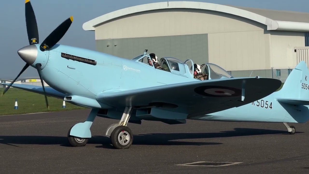 Spitfire K5054 Prototype Tribute Flight ✈️ Taking Off from Daedalus Airfield